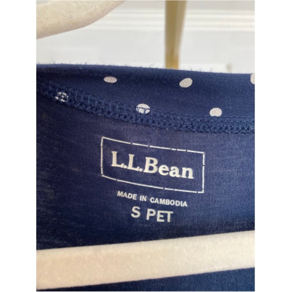 L.L.Bean Navy Polka Dot Midi Dress‎ Coastal Quiet Luxury ParisianCottagecore SP - Picture 4 of 6